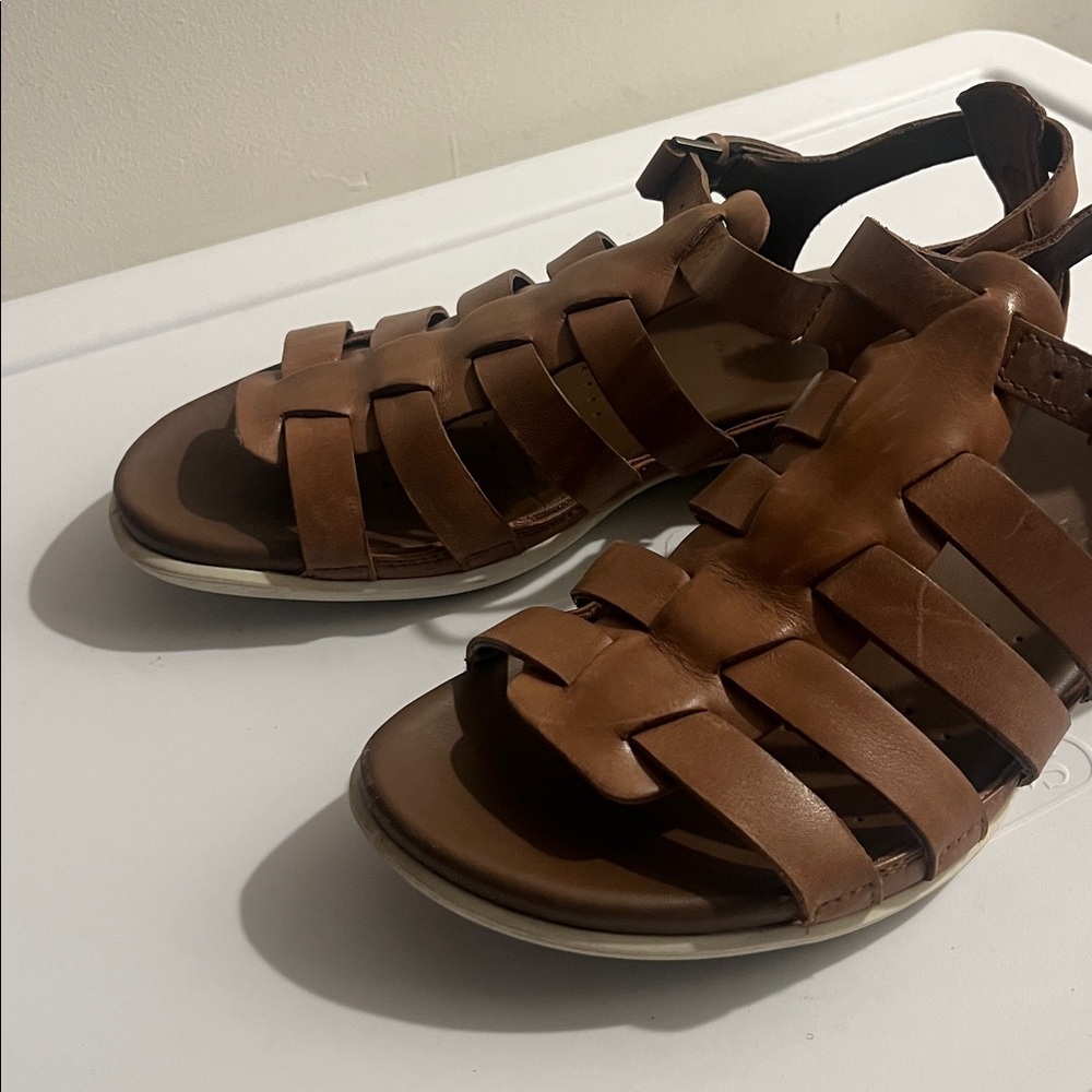 Brown Strappy ECCO Sandals - Picture 6 of 7